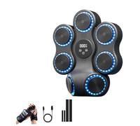 Smart Music Boxing Machine - Wall-Mounted Rhythm Punch Machine,7 target with Light, Bluetooth LED Display, Boxing Trainer with Gloves, Workout Equipment for Adults & Kids Home Fitness (E)