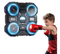 Smart Music Boxing Machine Wall Mounted with Kids Training Gloves, 3 Level Speed Adjustable Musical Punching Boxing Target Game Children Exercise Gym Equiment Birthday Gifts for Boys Girls Teenage