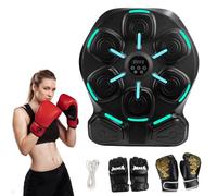 Smart Music Boxing Machine with Bluetooth, Musical Sounding Boxing Punch Machine, 8 Soft Striking Points, 9 Training Modes, No-Drill Wall Mounted, with 2 Gloves, for Home Fitness
