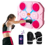 Smart Music Boxing Machine with Boxing Gloves, Wall-Mounted Boxing Machine with Lights & Adjustable Speed, Wall Target Training Device for Home Exercises, Suitable for Adults and Kids (Pink)