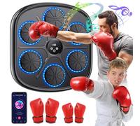 Music Boxing Machine, Smart Music Boxing Machine Devices with Gloves, 9-Speed Adjustable, Bluetooth Connection, Intelligent Digital Display, Wall Mounted Boxing Equipment for Kids/Adults/Home Workout