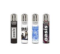 SMART N PRICE 4 x Clipper Lighters OASIS 1 OFFICIAL Fancy Silver Top Gas Lighter Refillable You get all 4 NEW (OASIS 1 OFFICIAL)