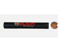 SMART N PRICE RAW Black Matt Aluminium King Size 1.5 x 11.6cm Cone Holder Tube Storage Stash With Free Disposable Lighter