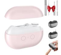 Smart Nail Clipper, 3-in-1 Multi-Functional Smart Nail Clipper, Cut and Polish Nails in One Piece, Nails Trimmer Polisher with LED Light & Clip Storage for Adults Seniors (Pink)