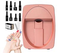 Smart Nail Printer | 3D Portable Mobile Nail Painting Machine| 2400DPI Printing Resolution | Automatic Recognize Nail Shape,Fast Drawing in 10s | Support WiFi/DIY for Home Nail Salon Pink