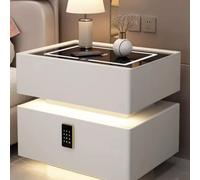 Smart Night Stand with LED Lighting, Wall Mounted Bedside Table, Modern Home Decor, Touch Control, USB Charging, Space-Saving Design for Bedroom and Living Room
