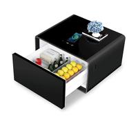 Smart Nightstand Side Table with Built-in Mini Fridge and 15W Wireless Charging - Minimalist End Table Cabinet for Bedroom