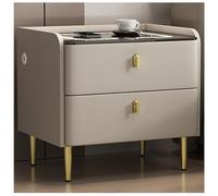 Smart Nightstand with 2 Drawers Modern Bedside Table Featuring Fingerprint Lock for Bedroom & Living Room 50cm End Table Stylish rage Solution