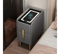 Smart Nightstand with Adjustable Lighting & Wireless ChargingBedside Table for Smals Modern Bedroom & Living Room Fur