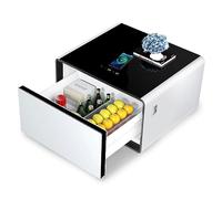 Smart Nightstand with Built-in Fridge - End Table with Wireless Charging Station, USB Port, and Induction Light for Bedroom Living Room Office Use