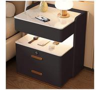 Smart Nightstand with Charging Ports & Auto Sensor Lights - Modern Bedside Table 45cm x 35cm - Stylish End Table for Bedroom rage and Convenience