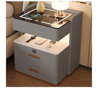 Smart Nightstand with Charging Ports & Auto Sensor Lights - Modern Bedside Table 45cm x 50cm Stylish End Table for Bedroom rage & Convenience