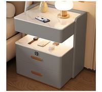 Smart Nightstand with Charging Ports LED Sensor Lights Modern Bedside Table 45cm x 35cm Stylish End Table for Bedroom Convenient rage and Ports