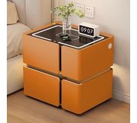 Smart Nightstand with Charging Stat, LED Light & Hidden Ders for Bedroom, Living Room, and Office - Modern Design & Space-Saving Solut