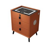 Smart Nightstand with Charging Station LED Lights Fingerprint Lock Bluetooth Speaker - Stylish Bedside Table with 3 Storage Drawers for Modern Bedrooms
