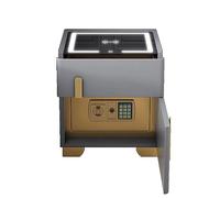 Smart Nightstand with Drawer and Safe, LED Bedside Tables Charging Station Night Stand Modern Table for Bedroom, Office(Gray,45cm/18in)