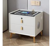 Smart Nightstand with Fingerprint Unlock USB & Wireless Charging Bluetooth Speaker - Modern Bedside Table for Smart Bedrooms Multi-Functional Furniture Stylish & Convenient