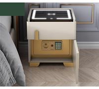Smart Nightstand with Hidden Safe and Wireless Charging Station Modern Bedside Table LED Night Stand Small Concealed Safe (Beige 15.7x15.7x19.7in)