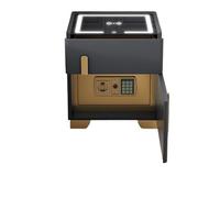 Smart Nightstand with Hidden Safe and Wireless Charging Station, Modern Bedside Table, LED Night Stand, Small Concealed Safe, 15.7x15.7x19.7in (Dark Grey 15.7x15.7x19.7in)
