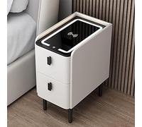Smart Nightstand with LED Light & 2 Storage Drawers Compact Bedside Table for Bedroom Modern Small End Table with Drawer Stylish Smart Bedside Furniture (A 2 35cm 13.7in)