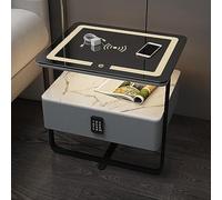 Smart Nightstand with Lock and Wireless Charging, Modern Bedside Table for Small Spaces