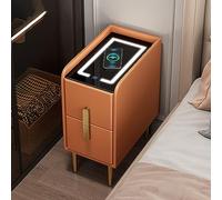 Smart Nightstand with Wireless Charging & Adjustable LED LightingBedside Table for Smals in Bedroom or Living Room Modern Design & Versatile Functali