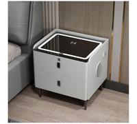 Smart Nightstand with Wireless Charging and LED Lights, Modern End Table with Storage Drawers for Bedroom and Living Room