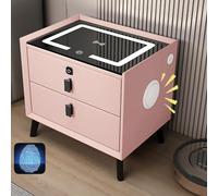 Smart Nightstand with Wireless Charging, Bluetooth Speaker, USB Ports, LED Lights, and Drawers for Bedroom and Living Room
