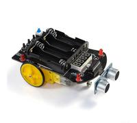 Smart Obstacle Avoidance Car Kits For Programming And Welding Practice, Intelligent DIY Robots With STC Microcontroller, 0-2.55m Sensor Range, 6V Educational Toy For Kids And Students, Black
