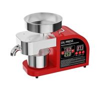 Smart Oil Press High Power Heater Stainless Steel Chamber for Peanut Rapeseed Sesame Olive Kernels Coconut Oil High Oil Yield(Red)