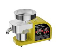 Smart Oil Press High Power Heater Stainless Steel Chamber for Peanut Rapeseed Sesame Olive Kernels Coconut Oil High Oil Yield(Yellow)