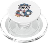 Smart Owl Reading Books Coffee Lover Artwork Coffee Lover PopSockets PopGrip for MagSafe