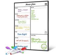 Smart Panda A4 Magnetic Whiteboard Fridge Calendar - Meal Planner and Shopping List White Board - Memo Board and Family Planner Notice Board - Weekly