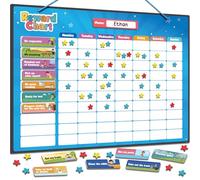 Smart Panda Magnetic Reward Chart for Children - Potty Training & Good Behaviour Star Chart for Kids, 300 Stars, 80+ Tasks, 1-3 Kids, Reusable, Fridge or Wall (30x40cm)