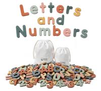 Smart Panda Pastel Magnetic Letters AND Numbers for Children - 124+ Pieces | Big Chunky Foam Magnets, Learning Toy for First Words, ABC Phonics & Counting on the Fridge, 3 Lowercase Sets, 2 Storage Bags