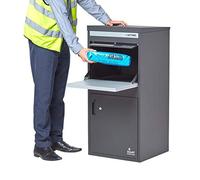 Smart Parcel Box - Extra Large Parcel Box Outdoor, Grey Delivery Box With Secure Front & Rear Access, Waterproof, Durable, Lockable Weatherproof Parcel Drop Box For Multiple Packages
