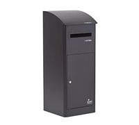 Smart Parcel Box - Extra Large Parcel Box Outdoor, Secure Front Access, Black Delivery Box With Slanted Top, Waterproof, Durable, Lockable Weatherproof Parcel Drop Box For Multiple Packages