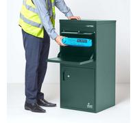 Smart Parcel Box Extra Large Secure Outdoor Delivery Box Galvanised Steel Front And Rear Access Green