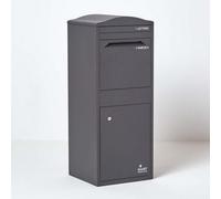 Smart Parcel Box Large Curved Top Secure Outdoor Delivery Box Galvanised Steel Front Access Dark Grey