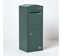 Smart Parcel Box Large Curved Top Secure Outdoor Delivery Box Galvanised Steel Front Access Green