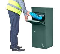 Smart Parcel Box - Large Parcel Box Outdoor, Green Delivery Box with Secure Front & Rear Access, Waterproof, Durable, Lockable Weatherproof Parcel Drop Box For Multiple Packages