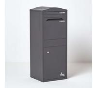 Smart Parcel Box - Large Parcel Box Outdoor, Secure Front Access, Grey Delivery Box With Curved Top, Waterproof, Durable, Lockable Weatherproof Parcel Drop Box For Multiple Packages