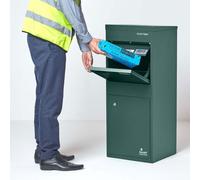Smart Parcel Box Large Secure Outdoor Delivery Box Galvanised Steel Front And Rear Access Green