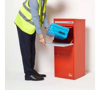 Smart Parcel Box Large Secure Outdoor Delivery Box Galvanised Steel Front And Rear Access Red