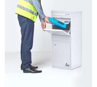 Smart Parcel Box Large Secure Outdoor Delivery Box Galvanised Steel Front And Rear Access White