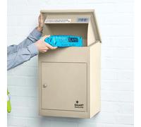 Smart Parcel Box - Wall Mounted Parcel Box Outdoor, Secure Cream Delivery Box for Parcels, Durable & Waterproof, Lockable Weatherproof Parcel Drop Box Suitable For Multiple Large Packages