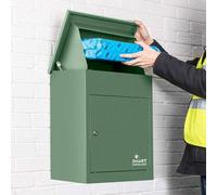 Smart Parcel Box Medium Secure Outdoor Delivery Box Galvanised Steel Front Access Green