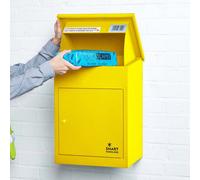 Smart Parcel Box Medium Secure Outdoor Delivery Box Galvanised Steel Front Access Yellow