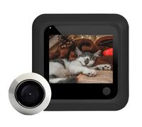 Smart Peephole Camera For Apartments, Front Door Surveillance With 2.4 Inch Screen, Battery Powered, Easy Setup, Black
