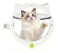 Smart Pet Door - 4-Way Control Automatic Flap for Pets, Suitable for Interior and Exterior Doors, Full Lock/Free Pass/In-Only/Out-Only